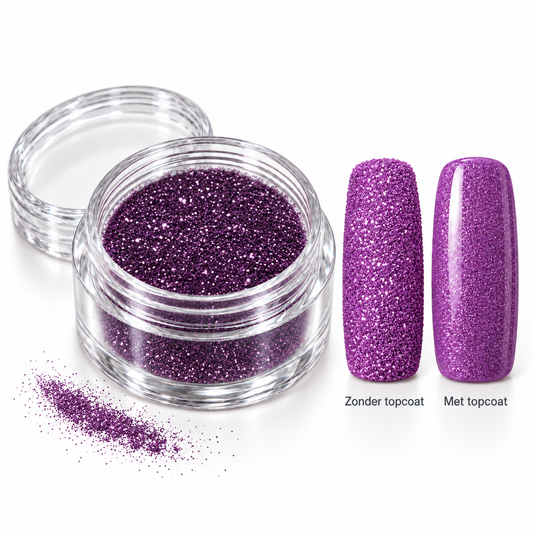 Korneliya Crystal Sugar 416 Violet – zonder en met topcoat