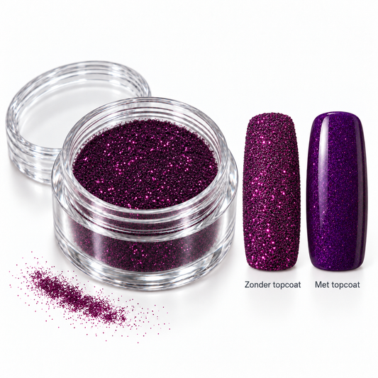 Korneliya Crystal Sugar 417 Purple – zonder en met topcoat