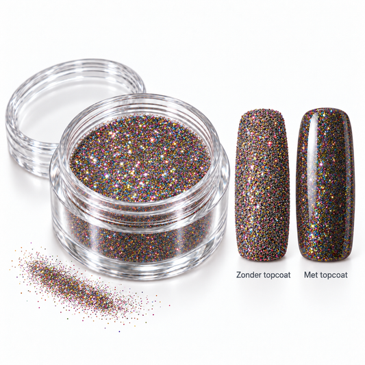 Korneliya Crystal Sugar 418 Multi Color – zonder en met topcoat