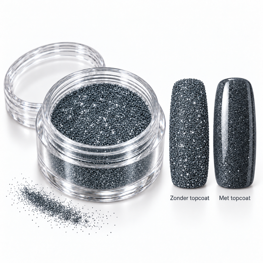 Korneliya Crystal Sugar 424 Steel – zonder en met topcoat