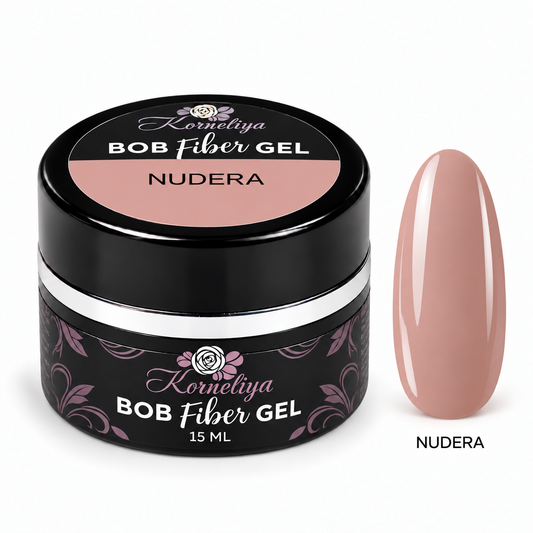 Korneliya Fiber BOB Gel NUDERA 15 ml met nagelstaal