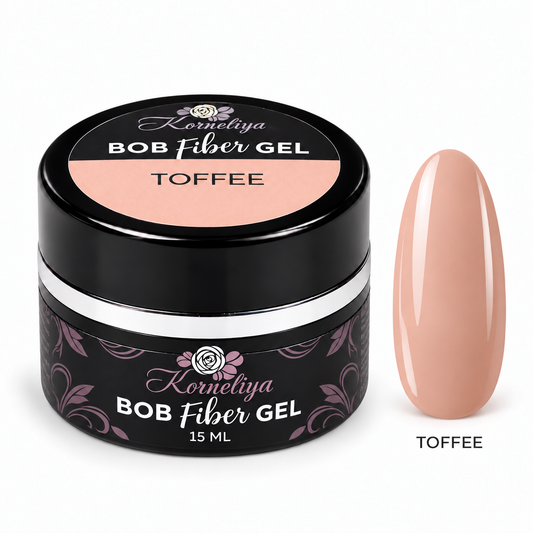Korneliya Fiber BOB Gel TOFFEE 15 ml met nagelstaal
