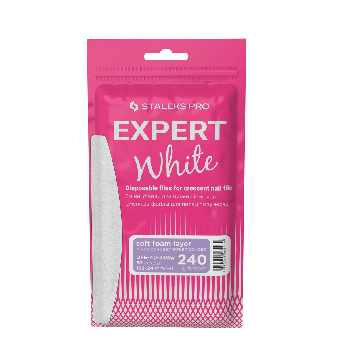 Staleks EXPERT Witte Plakvijl met soft foam DFE-40-240w HALFMOON 240 grit 30 stuks