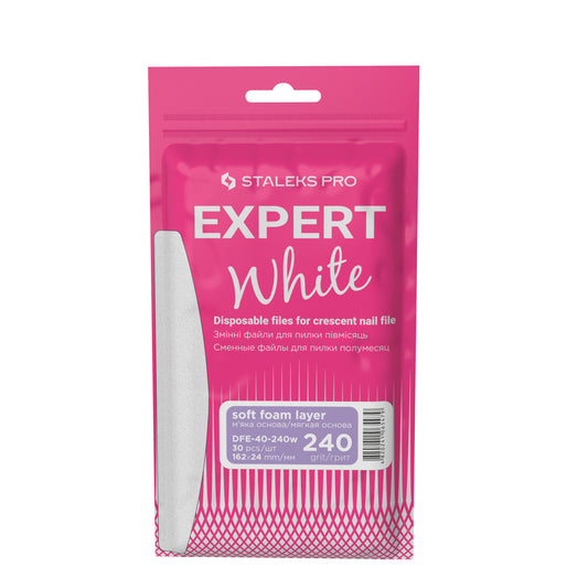 Staleks EXPERT Witte Plakvijl met soft foam DFE-40-240w HALFMOON 240 grit 30 stuks
