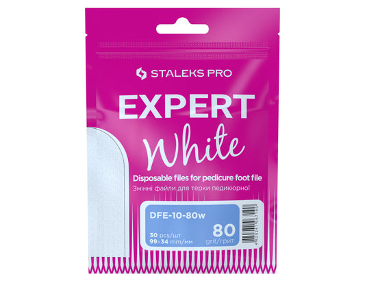 Staleks EXPERT Witte Reserve Plakvijl DFE-10-80W Voetvijl 80 Grit 30 Stuks